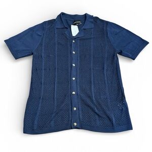 🆕 Lucky 🍀 Brand Textured Collared Shirt Size M